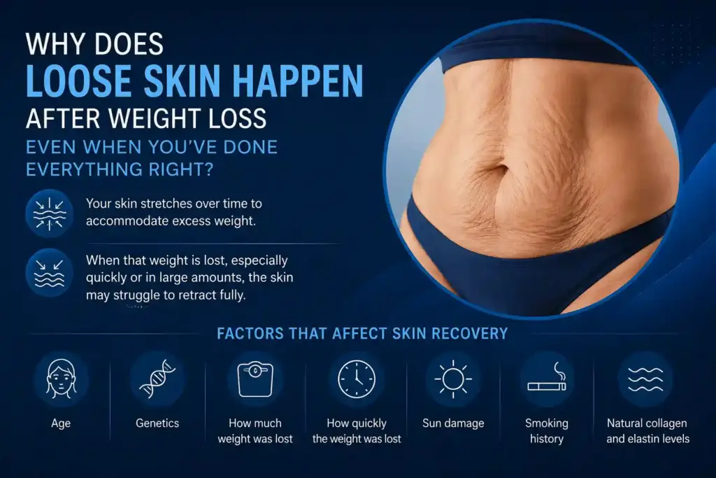 Why Does Loose Skin Happen After Weight Loss Even When You’ve Done Everything Right Walton-on-Thames?